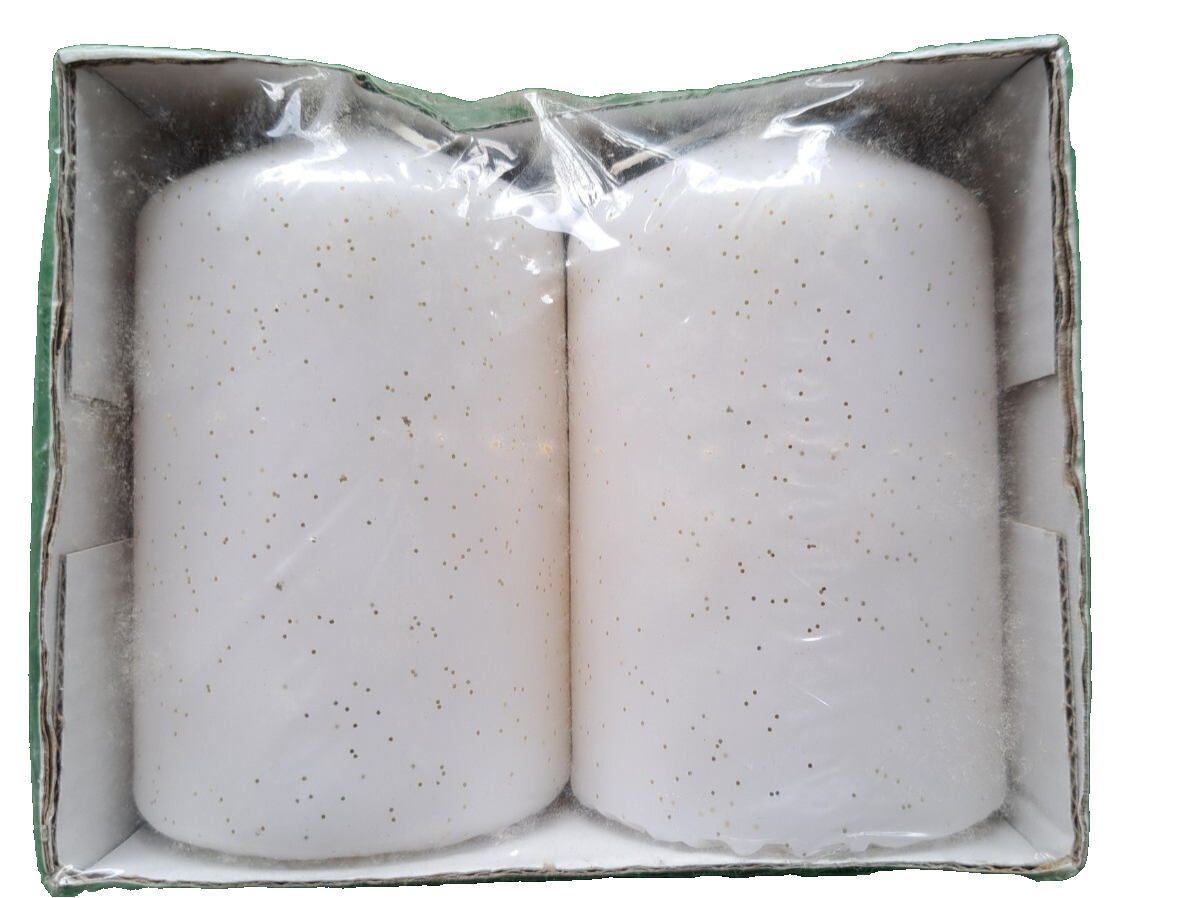 Casa Deko, 2 Stumpenkerzen, Weiß